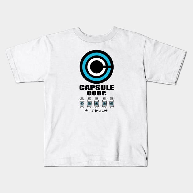 Capsule Corp Kids T-Shirt by xMorfina